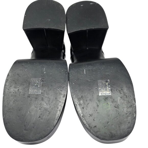 Black Funtasma Patent Platform Block Heel Lace-Up Shoes, Size Large - Picture 9 of 9